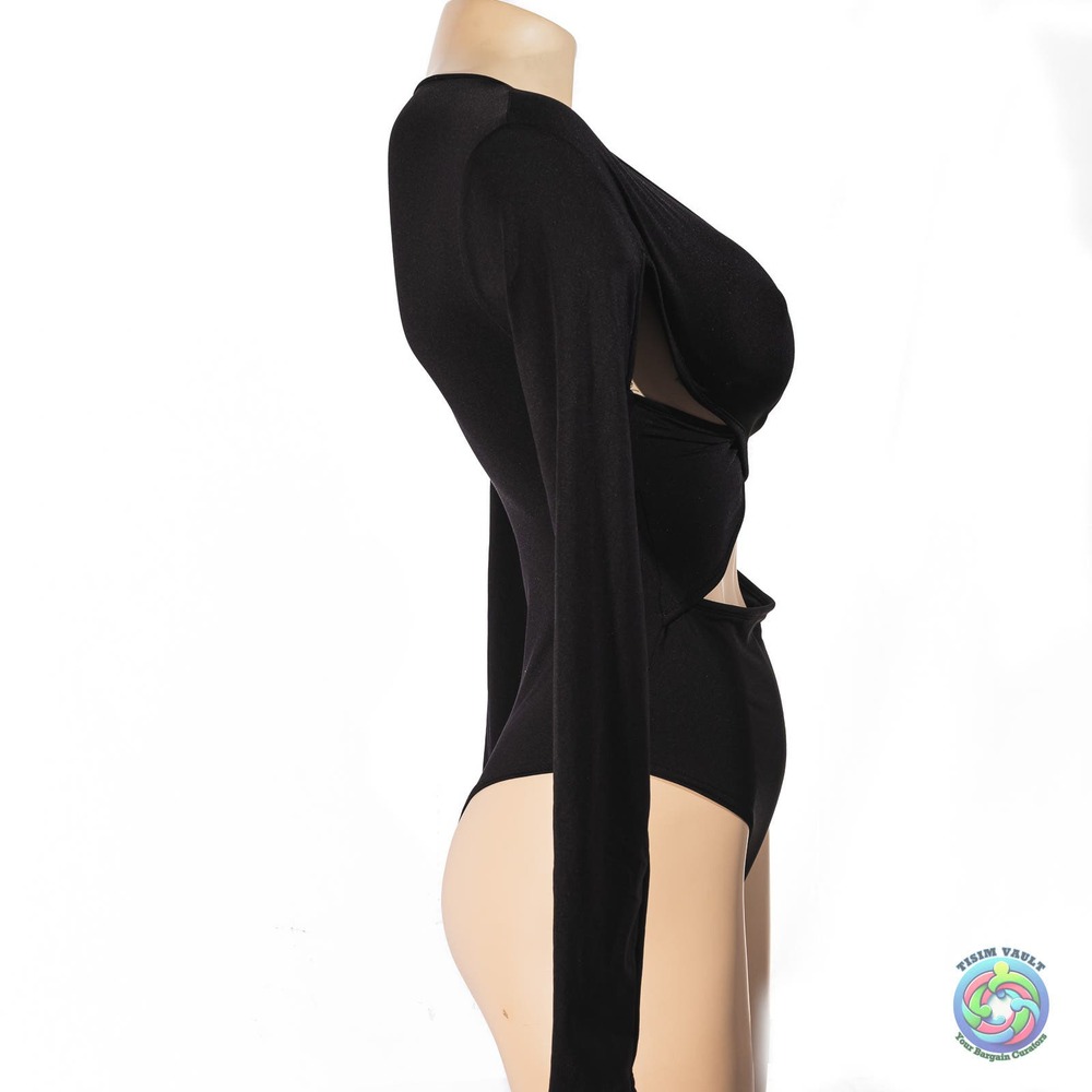 🖤 NWOT PRIMODA Black Crisscross Bodysuit S - Picture 3 of 5